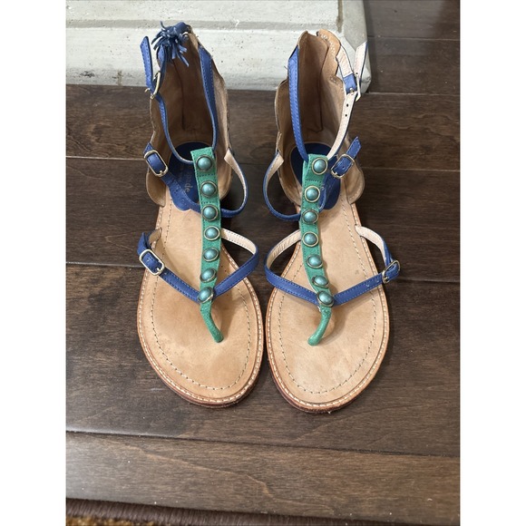 Kate Spade PEACOCK Soto Emerald Napa Leather Sandal Size 7.5 M NIB Gorgeous - Picture 8 of 13